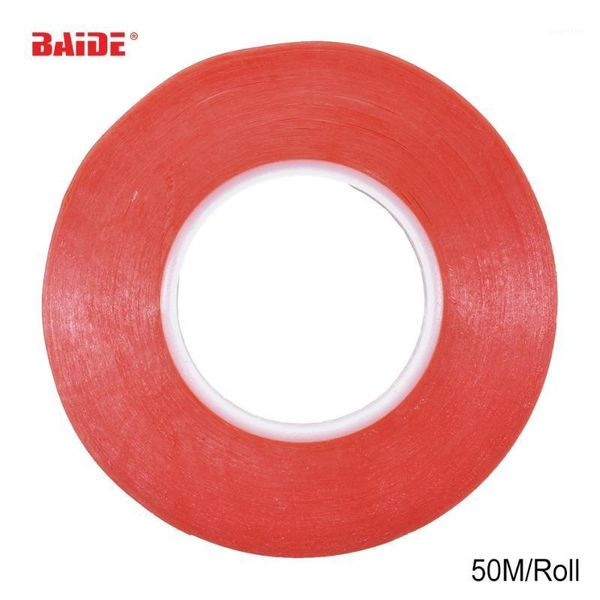 

6mm-12mm * 50m red high strength acrylic gel adhesive double sided tape/ adhesive tape sticker for phone lcd screen 100pcs/lot1