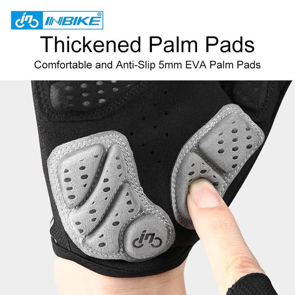 

inbike половина finger перчатки велоспорт спорт фитнес гонки mtb велосипед перчатки лето мужчины женщины езда перчатки утолщенные палм pad в, Black