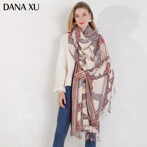 

fashion winter scarf for women scarf cashmere warm plaid blanket wraps female scarves and shawls, Blue;gray