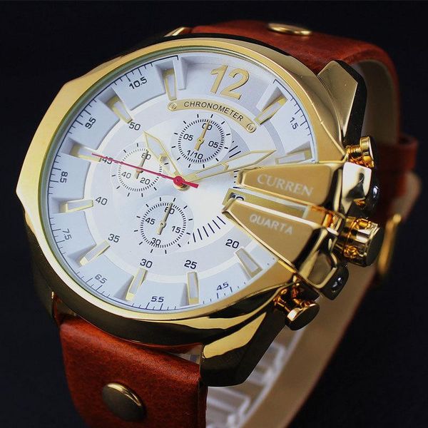

2020 man curren watches style fashion watches super men women men's watch retro quartz relogio masculion for gift, Slivery;brown