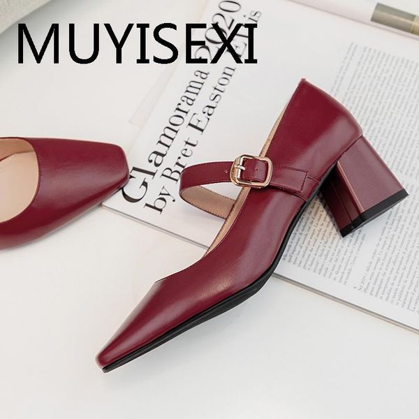 

red classic mary janes shoes women pumps classic shallow 5cm high heels office ladies spring elegant daily wear wc07 muyisexi, Black