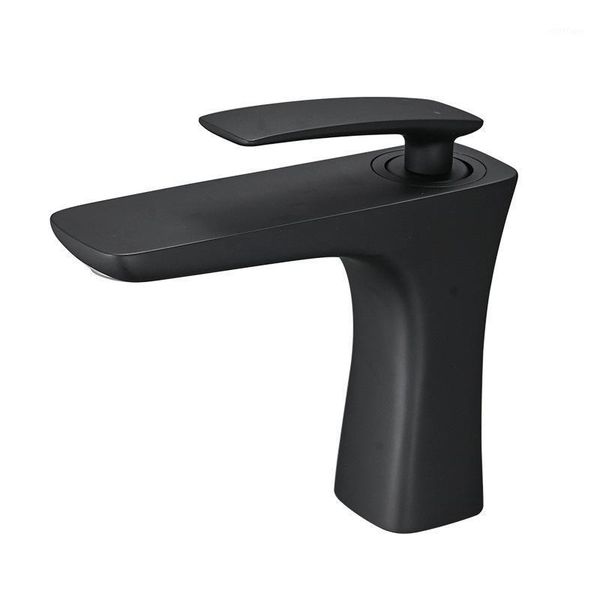 

all copper black painted european bathroom single handle wash basin basin faucet splash and cold faucet1