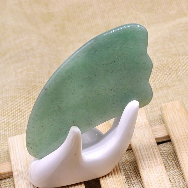 

natural jade stone guasha board rose quartz green agate dongling jade guasha scraper face massager gua sha tools rra3752