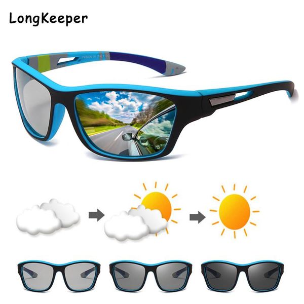 

sunglasses pochromic men polarized chameleon glasses male driving sun women sports goggles change color eyewear uv400, White;black