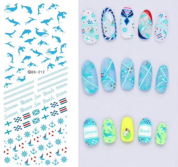 

seafood designs nails art manicure water decal decoration design water transfer sticker for nails tips beauty, Black