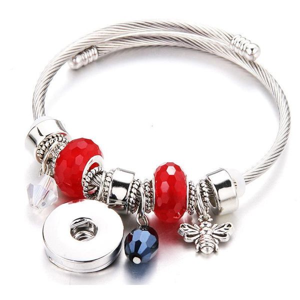 

2018 new snap bracelet vintage 18mm snap bracelet adjustable elasticity bracelet watches snap jewe bbywsf, Golden;silver