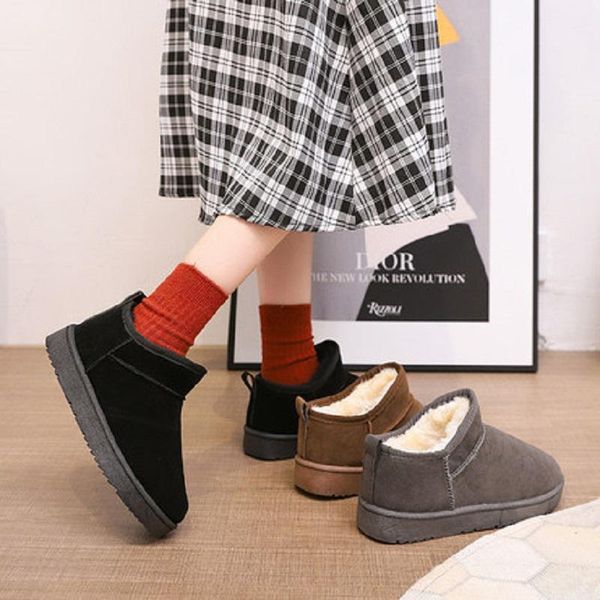 

2020 new winter warm and velvet thick short boots cotton shoes, Black