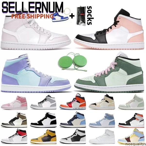 

jumpman 1 1s basketball shoes womens mid barely rose dutch green crimson tint toe purple pulse white off maison chateau mens trainers