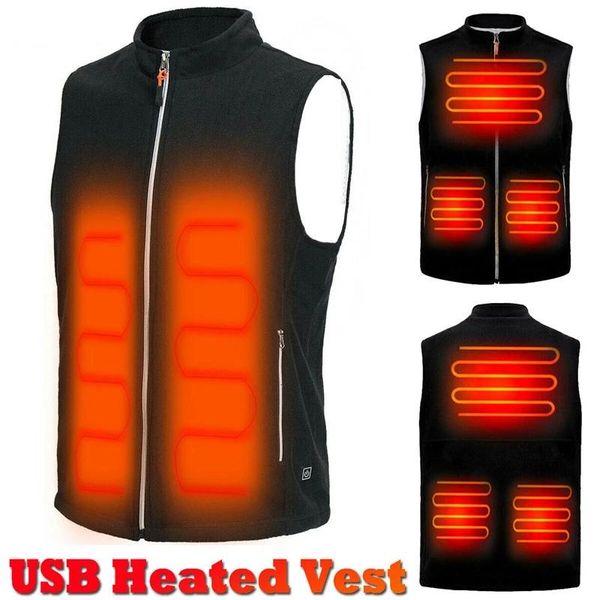

5 heating areas men autumn winter warm electric thermal cloth waistcoat fish hiking outdoor usb infrared heating vest jacket, Black;white