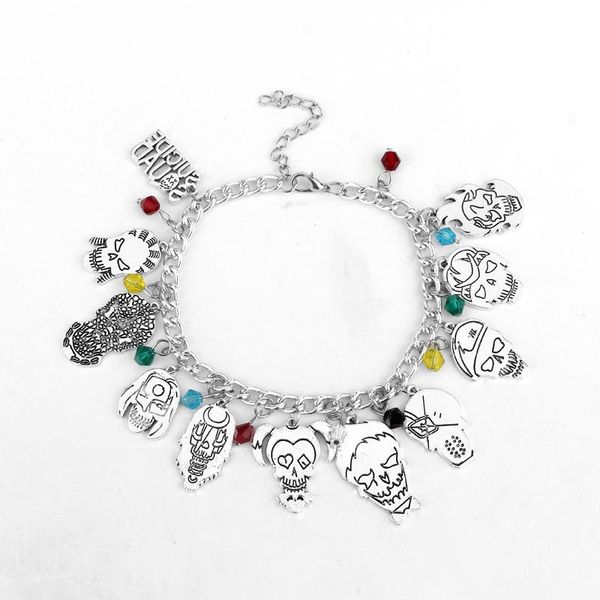 

suicide squad joker halley quinn bracelets for women accessories wristbands bangles punk style, Black