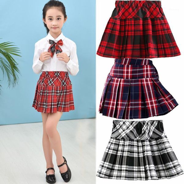 Röcke Kinder Plaid Kurzen Rock Für Mädchen Schule Kinder College Stil Plissee Halblange Kleidung Frühling Mode