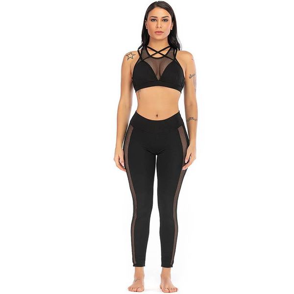 

women leg side hollow grid yoga set women sport suit gym set gym clothing sportswear fitness wear fitness suit yoga clothes, White;red