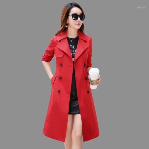 

2020 autumn new double breasted trench coat female business outerwear woman classic with belt long windbreakers 1811, Tan;black