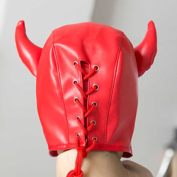 

adjustable pu leather size devil games mask with eye hole couper cp-gn0104