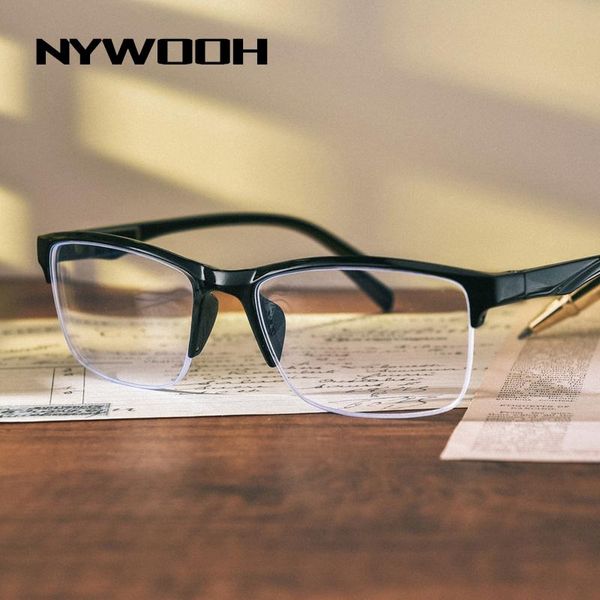 

sunglasses nywooh -1.0 1.5 2.0 2.5 to -4.0 finished myopia glasses women men half frame short sighted eyeglasses prescription spectacles, White;black