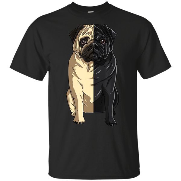 

white pug black pug tshirt gifts for dog lover t-shirt black for men-women digital printed tee shirt sport hooded sweatshirt hoodie