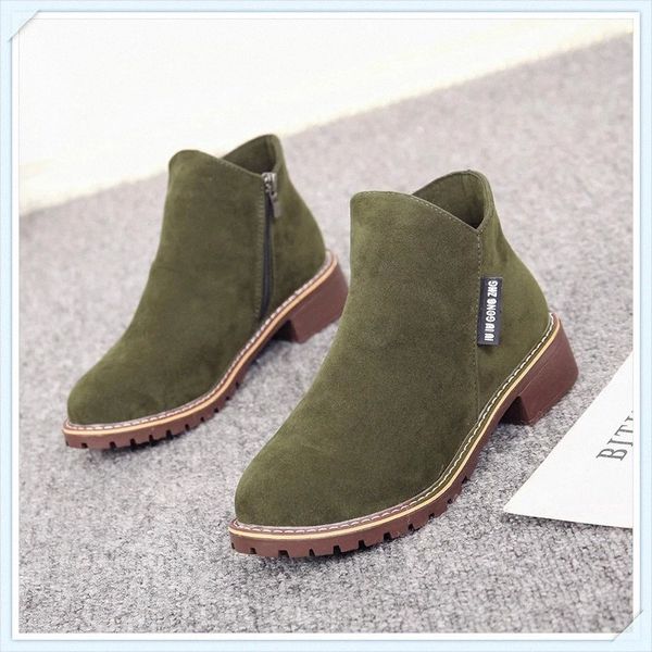 

hkxn 2020 fashion autumn winter woman boot zipper snow ankle boot suede warm fur plush women shoes short boots t #qq89