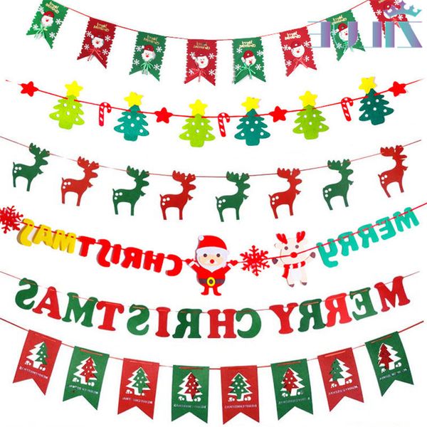 

zilue styles non-woven garland 1pcs/lot 8 banner ornament door and window flag christmas home decoration
