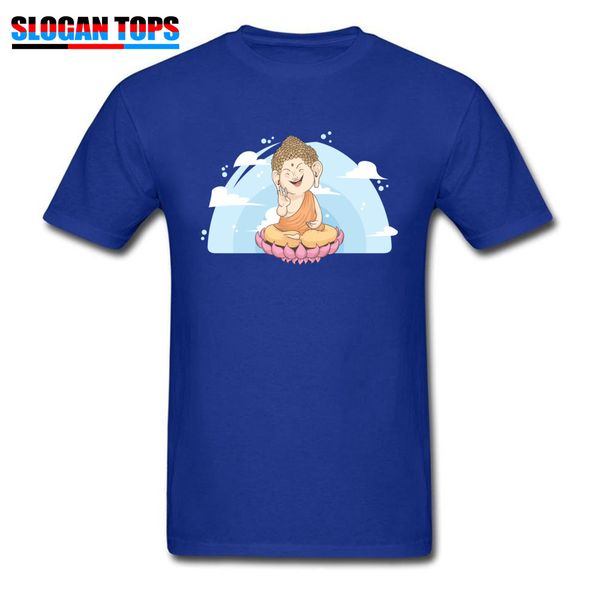 

blue buddha on lotus printed men's tshirt summer spring lovely gift cartoon tees sport hooded sweatshirt hoodie men t shirt