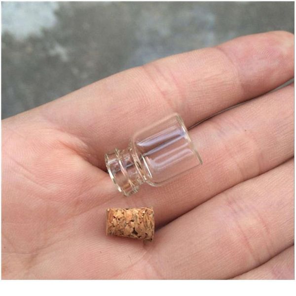 

0.6ml mini transparent clear glass bottles with cork empty tiny glass vials jars small gift bottle 13*18*6mm 10 jllpex