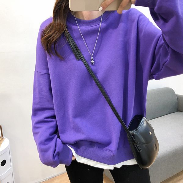 

loose lazy and fake knitwear knitwear 2-piece stitched sweater women's new autumn 2020 korean style casual casual long sleeve 6vs67, Black