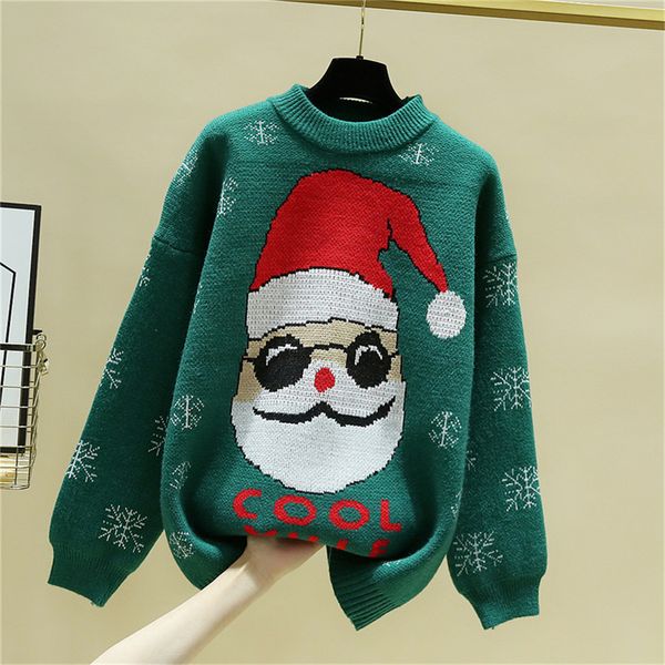 

2021 new autumn the neck female christmas sleeve long sweatshirt winter sweater with ugly kawaii pullover jumpers ld5o, White;black