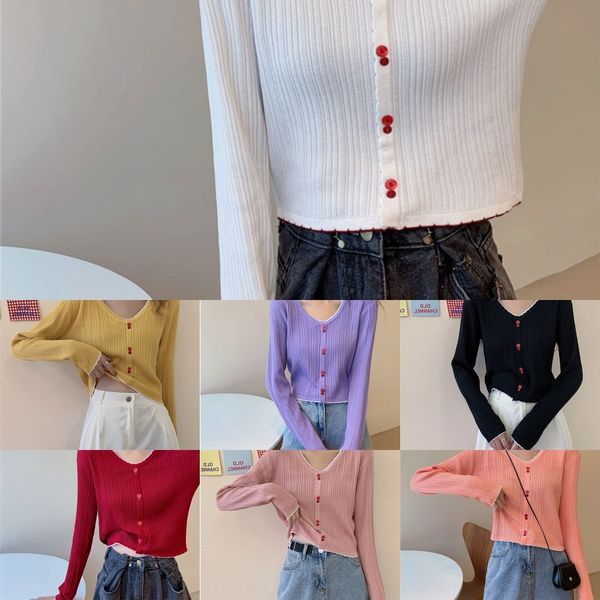 

hwihe осень 2020 женщин корейской v-образный вырез тонкого тонких верхнего жакета jacketjacket короткого jacketsleeve футболка нового универ, White;black