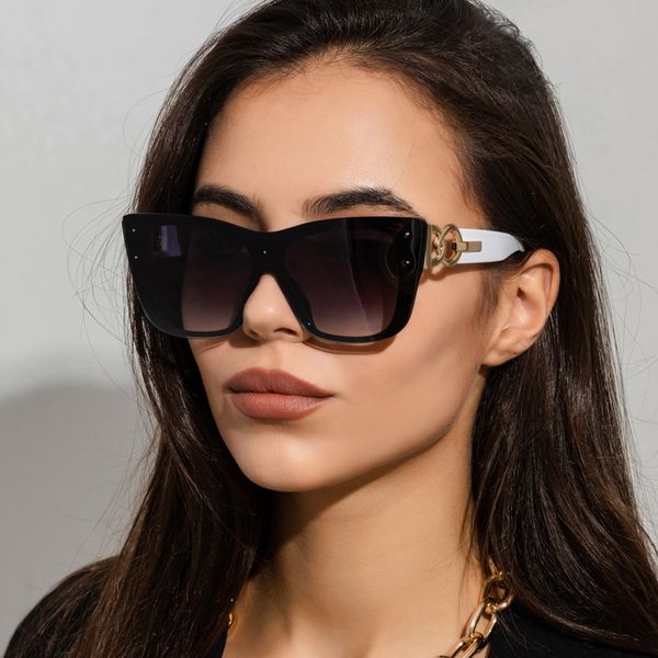 

oversized sunglass women fashion retro stylish sunglass vintage wholale shad eyewear trending gafas de sol mujer, White;black