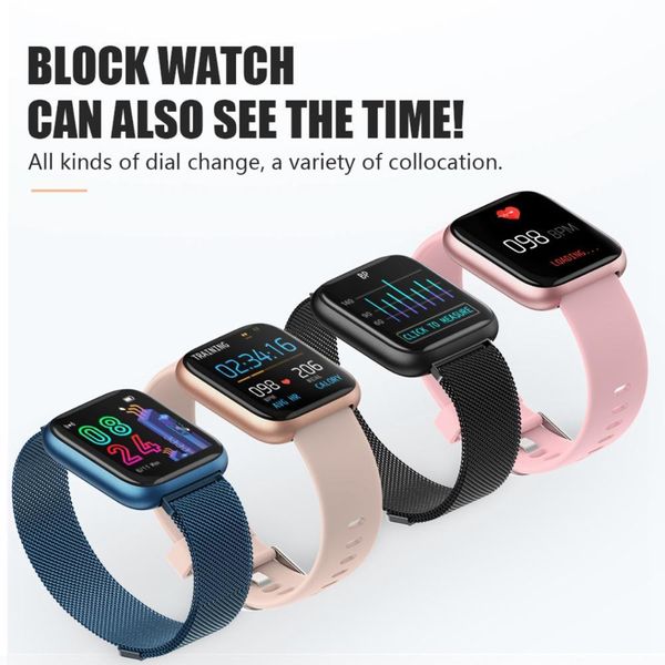 

p4 smart watch full screen touch smart watch heart rate monitor fitness waterproof sports tracker bracelet smart wristband