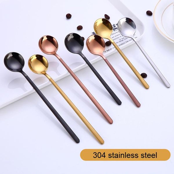 

spoons 2pcs set, colorful stainless steel round spoon, kids serving spoon table salad servers, buffet dinner