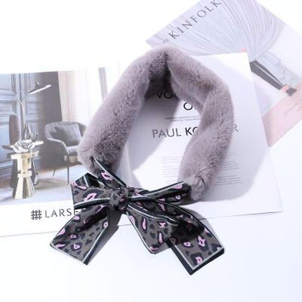 

womens winter faux fur scarf leopard print cute ball collar shawl thicken warmer womens winter jllimb xjfshop, Black;white