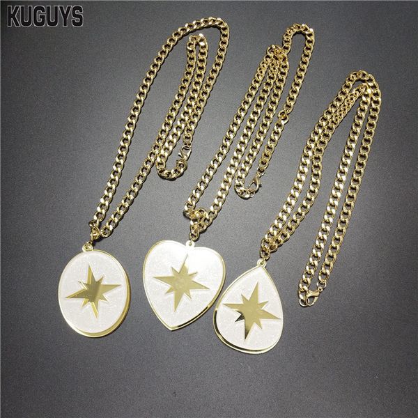 

new cute oval heart star pendant necklace for women gold chains acrylic necklace fashion jewelry trendy accessories, Silver