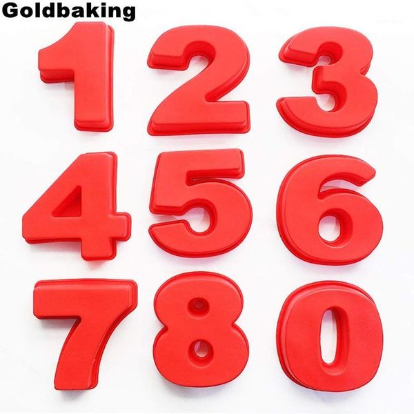 

cake tools goldbaking 10 inch large silicone number molds 0-9 arabic mold baking for birthday cake1