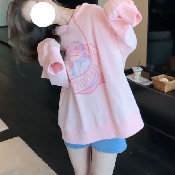 

jusdy pink trend for women korean spring and autumn new 2020 ins loose super cec lazy coat sweatersweater sweater style thin coat style h, Black