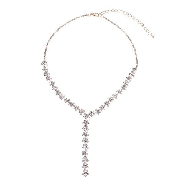 

chains 1pc creative y-shaped shiny necklace lady dancing party dress, Silver