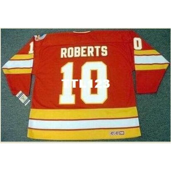 

421s #10 gary roberts calgary flames 1989 ccm vintage retro away hockey jersey or custom any name or number retro jersey, Black