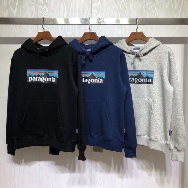 

fashion brand new autumn winter hooded plush men's and women's printed beams x patagonia mountain pullover, Black
