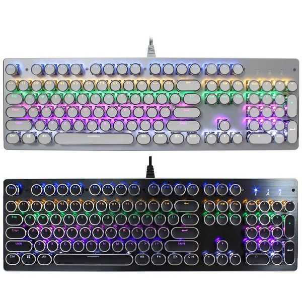 

v800 gaming mechanical keyboard blue switch 104 key anti-ghosting rgb/mix backlit led usb wired keyboard for gamer pc laptop