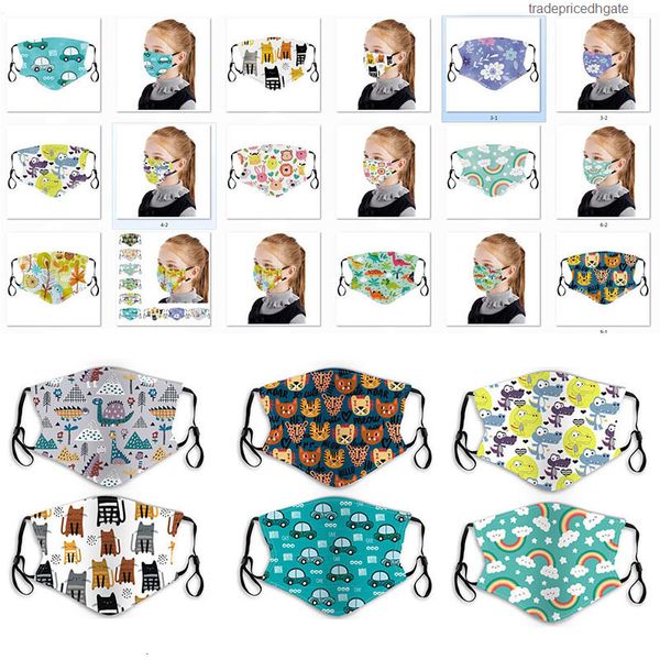 

with luxury designer cotton face children's cartoon filter pm2.5 dustproof and smog mask earhook washable baby masks