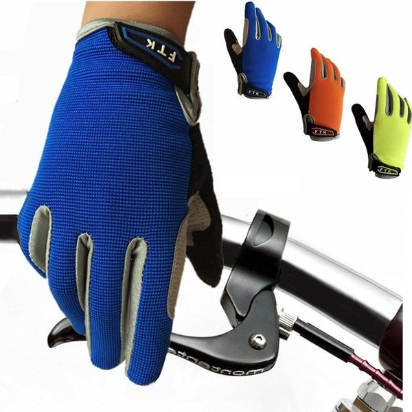 

cycling kids full finger pair boys girls bike bicycle breathable gloves touchscreen grip outdoor mountain 2-11 years old, Blue;gray