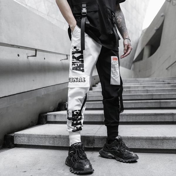 

Men's elastic , punk street cloth, hip hop, leisure, running, new in 2022, direct delivery, Black