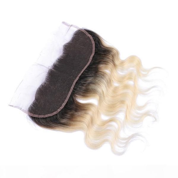 

body wave #1b 613 blonde ombre brazilian virgin human hair weave bundles with 13x4 lace frontal closure ombre blonde hair wefts with frontal, Black;brown