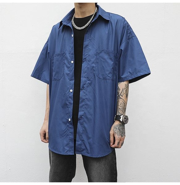

oem custom model dropshipping stock street wear men stock oversize shirt
