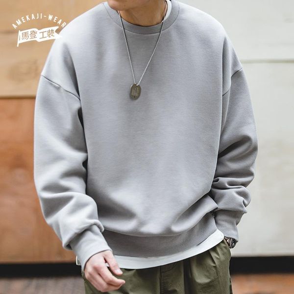 

maden vintage hoodies sweatshirts men space cotton solid pullover sweatshirt round neck oversize coats casual hooded man, Black