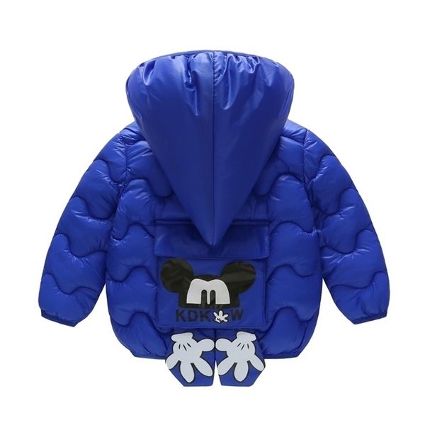 

girls boys jackets winter fashion outerwear baby kids warm hooded children lightweight cotton coat boys girls clothes four color lj201017, Blue;gray