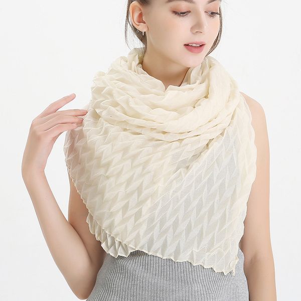 

new fashion creased scarf women pure color pleated scarves and wraps female outdoor shawls lady viscose hijab stoles wholesalex1016, Blue;gray