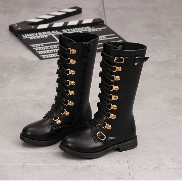 

2019 winter new snow girl children' warm plus velvet princess boots, Black;grey