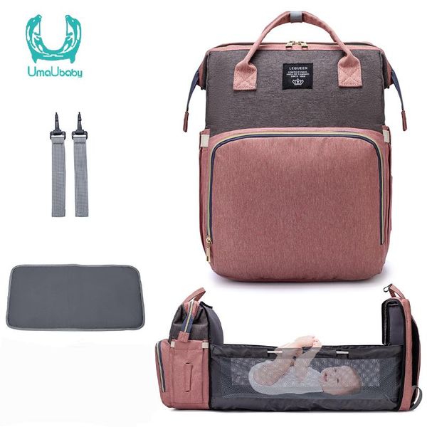 

umaubaby new style portable folding crib diaper bag multi-function large capacity mother's bag backpack