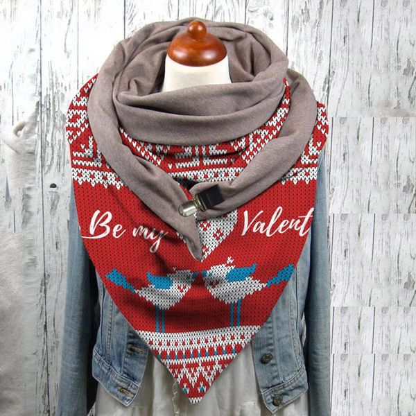 

fashion women christmas printing button soft wrap female 2021 casual warm scarves shawls for ladies hijab large foulard #t1g, Blue;gray