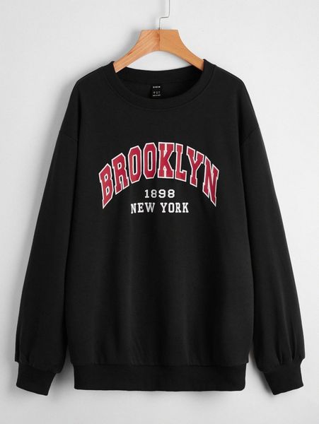 

letter graphic drop shoulder pullover u3pf#, White;black